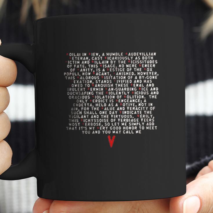 V For Vendetta Speech Black Coffee Mug