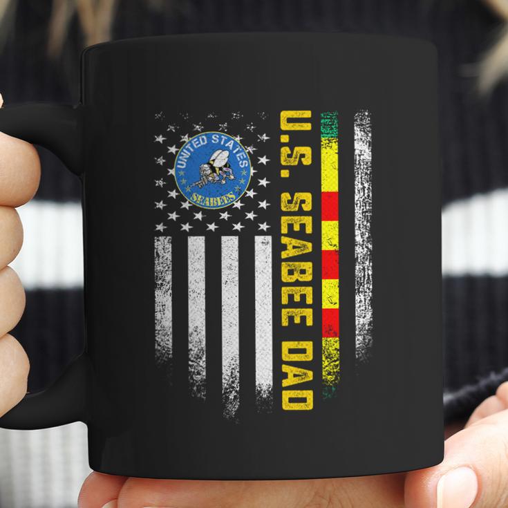 Vintage American Flag Proud Us Seabee Vietnam Veteran Dad Gift Graphic Design Printed Casual Daily Basic Coffee Mug