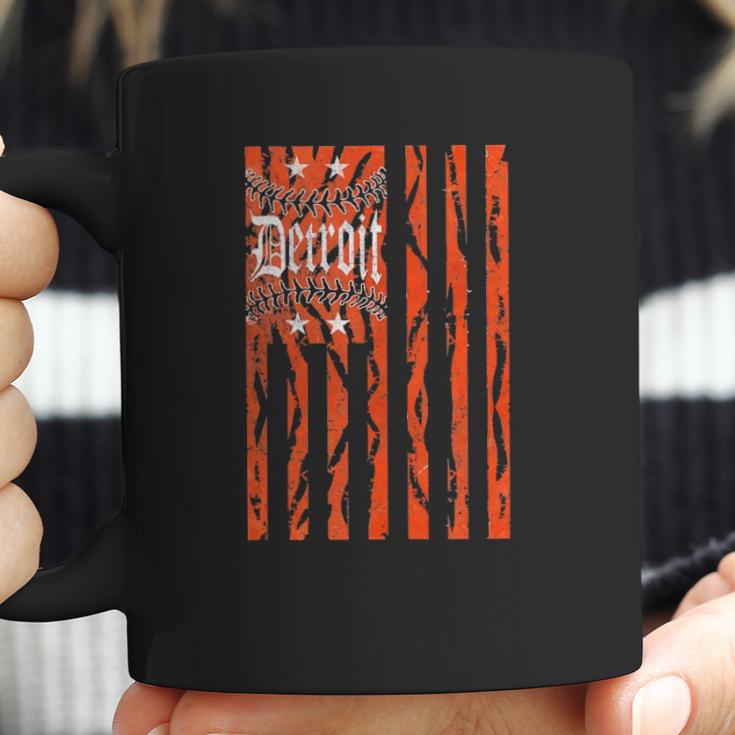 Vintage Detroit Baseball Flag With Tiger Stripes Coffee Mug