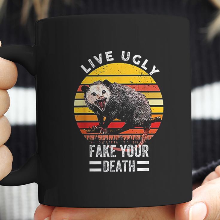 Vintage Live Ugly Fake Your Death Funny Opossum Coffee Mug