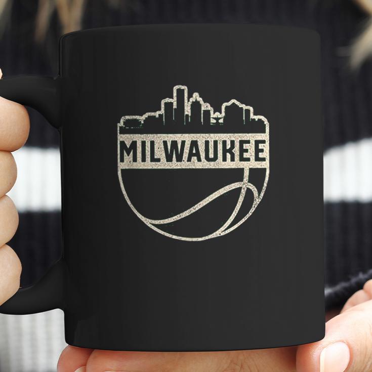 Vintage Milwaukee Wisconsin Cityscape Basketball Coffee Mug