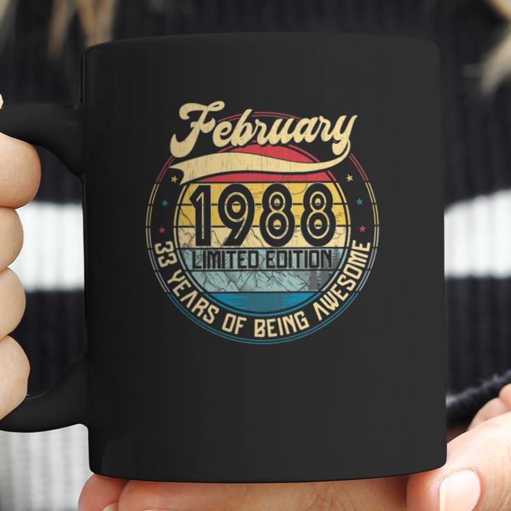 Vintage Retro February 1988 33Rd Birthday Gift 33 Years Old Coffee Mug