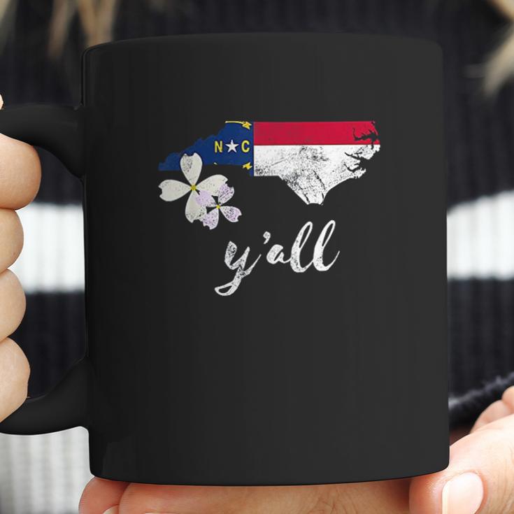 Vintage State Of North Carolina Yall Flag Dogwood Coffee Mug