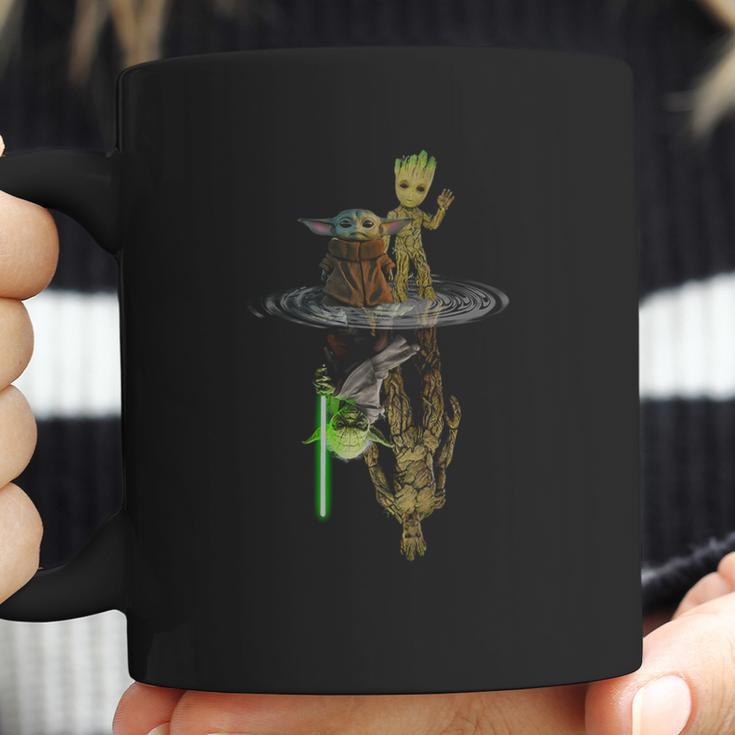 Water Reflection Master Yoda And Groot Coffee Mug