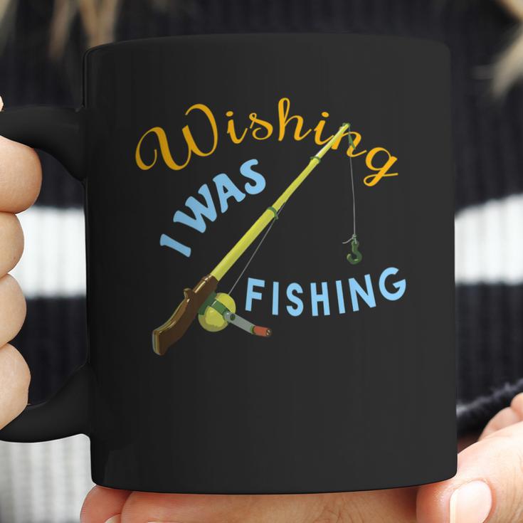 Wishing I Was Fishing Graphic Coffee Mug