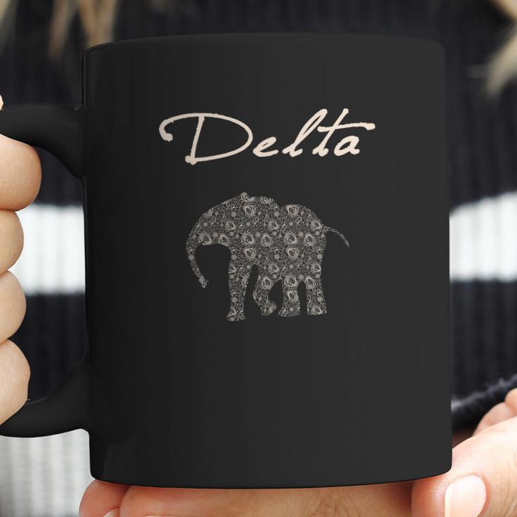 Womens Delta Crimson And Creme Elephant Coffee Mug