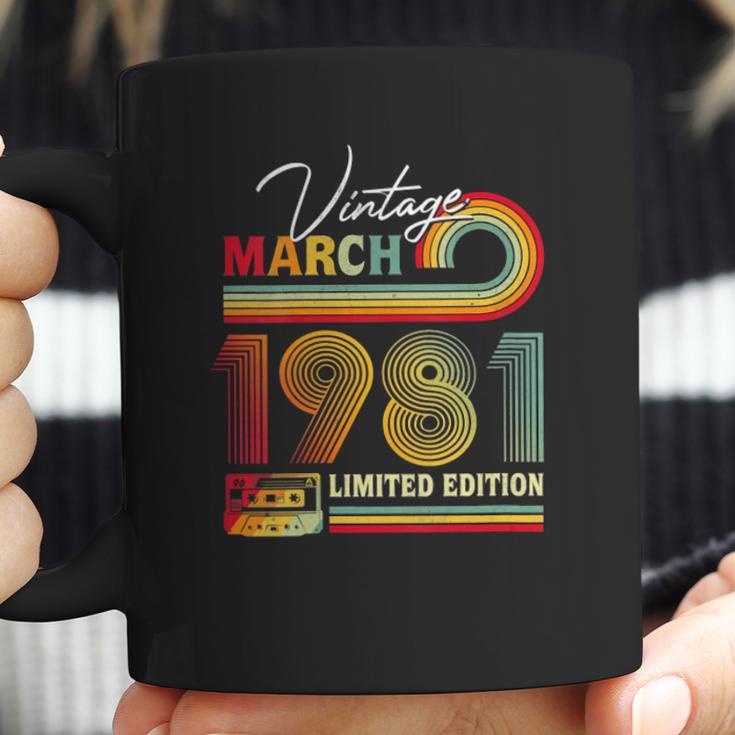 Womens Vintage March 1981 40Th Birthday Gifts Cassette Tape Retro Coffee Mug