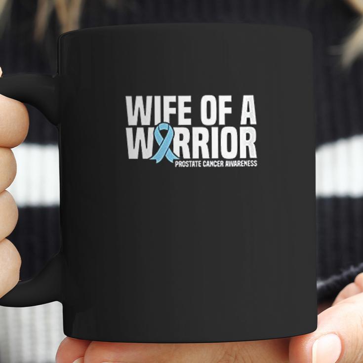 Womens Wife Of A Warrior Blue Ribbon Prostate Awareness Coffee Mug