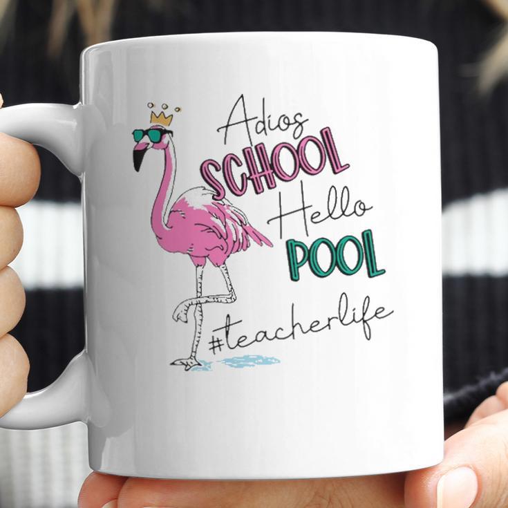 Adios School Hello Pool Flamingo Teacher Life Coffee Mug