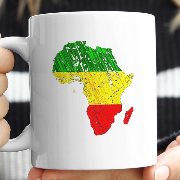 Africa Map Reggae Rasta Print Green Yellow Red Africa Pride Coffee Mug