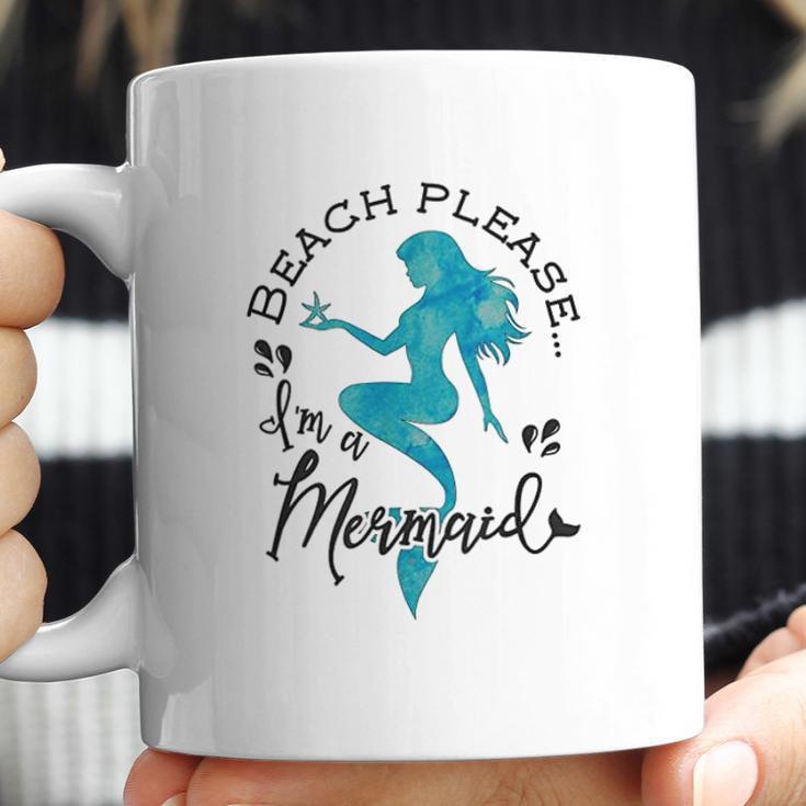 Aqua Blue Watercolor Beach Please Im A Mermaid Coffee Mug