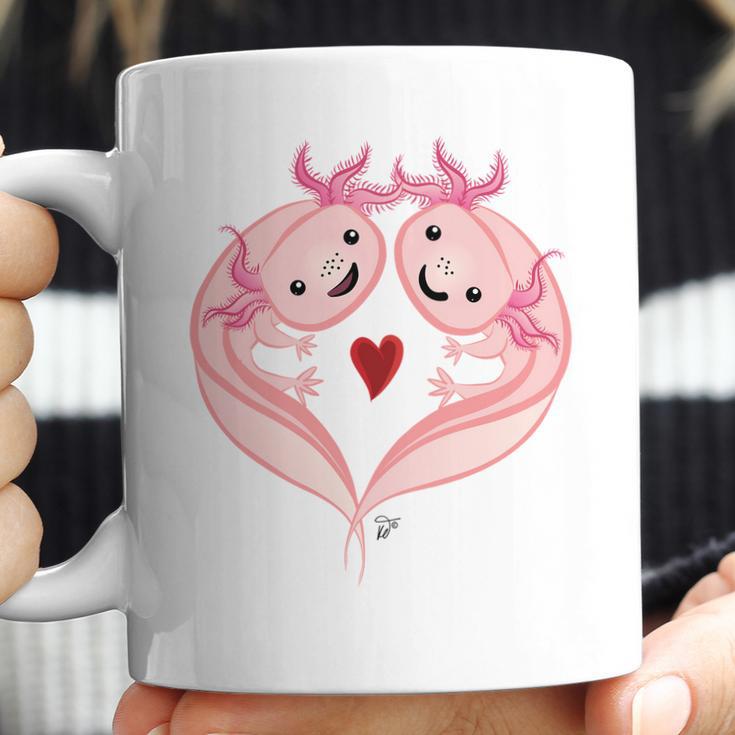 Axolotl Amphibian Love With Heart Valentine Coffee Mug