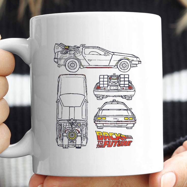 Back To The Future Delorean Blueprint Coffee Mug