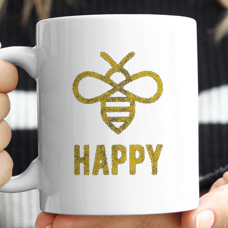 Bee Happy Funny Vintage Graphic Honey Bumblebee Coffee Mug