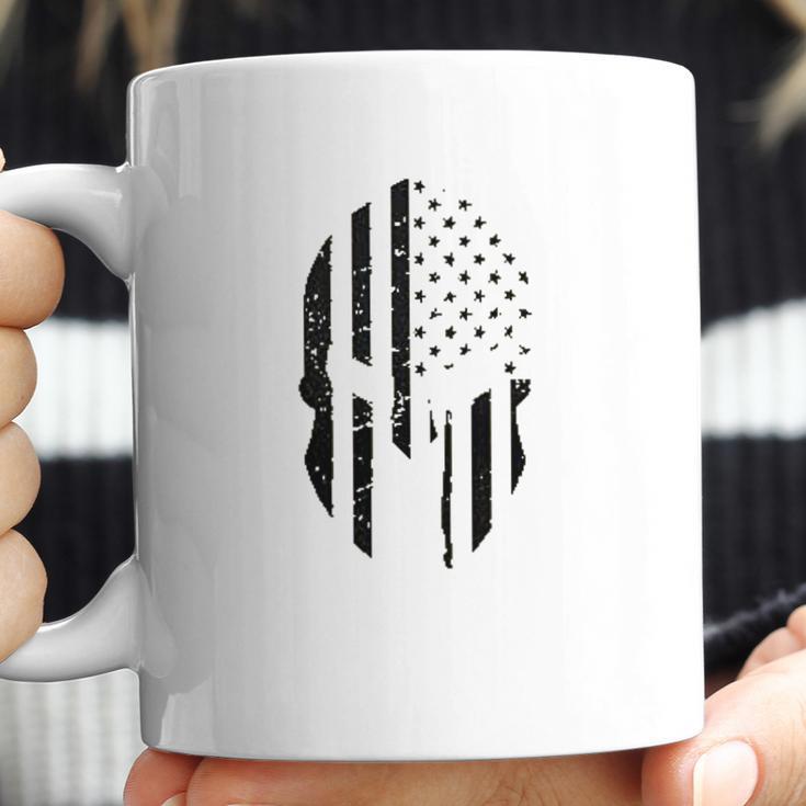 Black American Flag In Spartan Coffee Mug