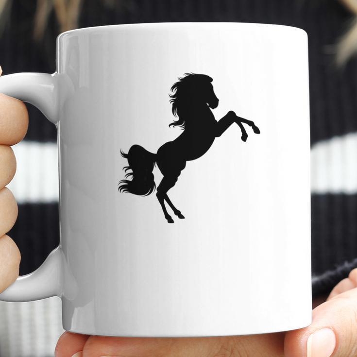 Black Stallion Horse Silhouette Riding Love Coffee Mug