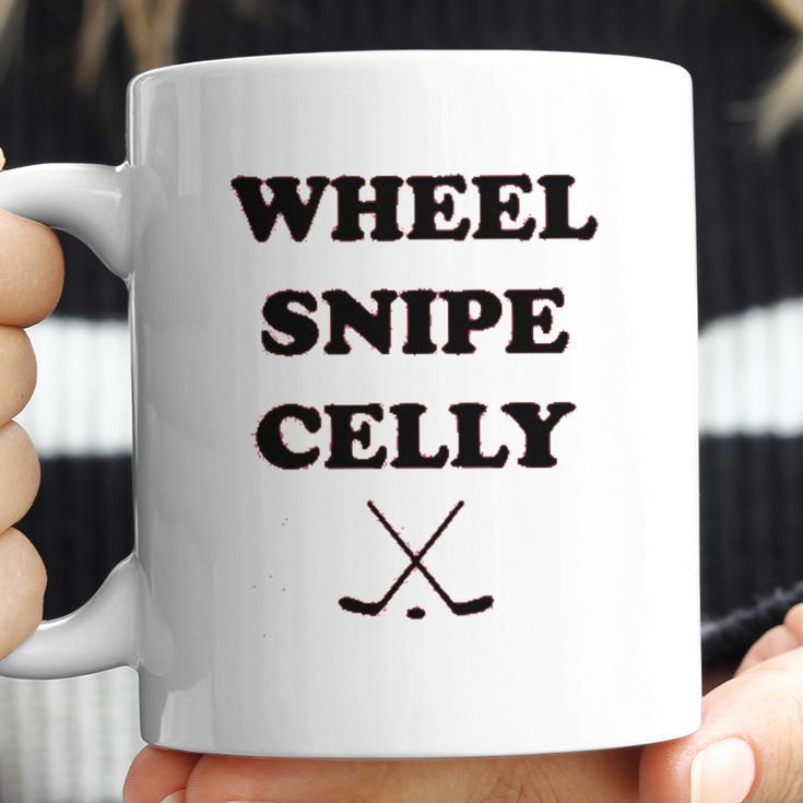 Campus Apparel Wheel Snipe Celly Funny Hockey Dangles Score Celebration Coffee Mug