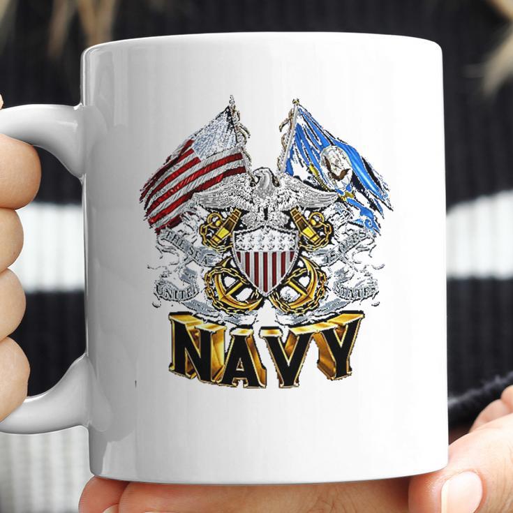 Double Flag Usn Navy Coffee Mug