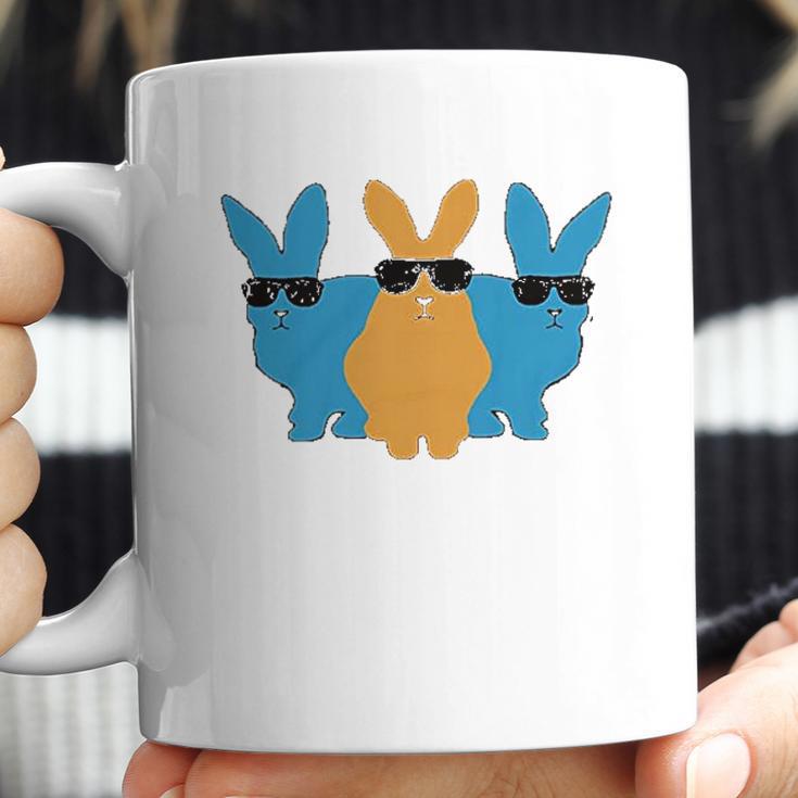 Easter For Men Hip Trio Bunnies Funny Graphic Hipster Easter Bunny Coffee Mug