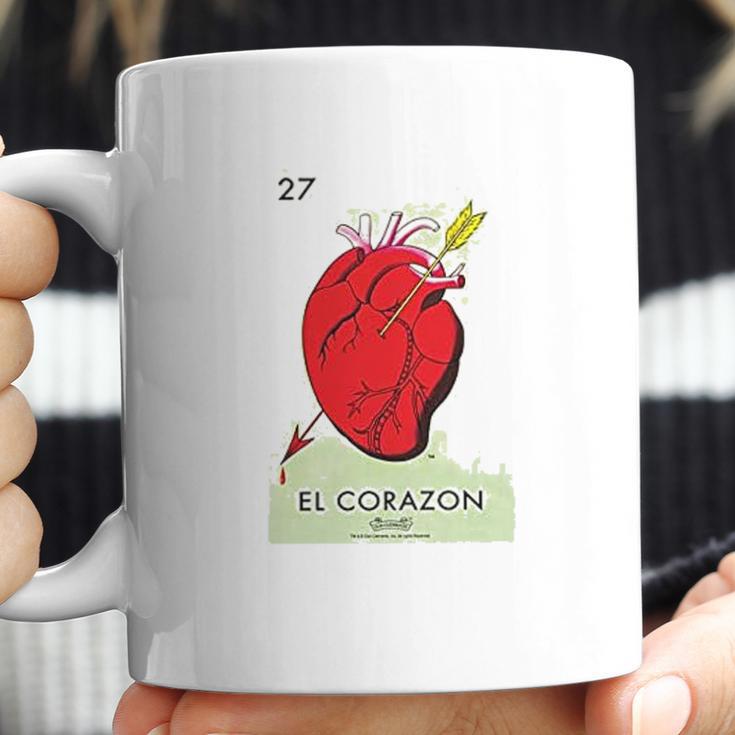 El Corazon Heart Loteria Card Mexican Bingo Coffee Mug