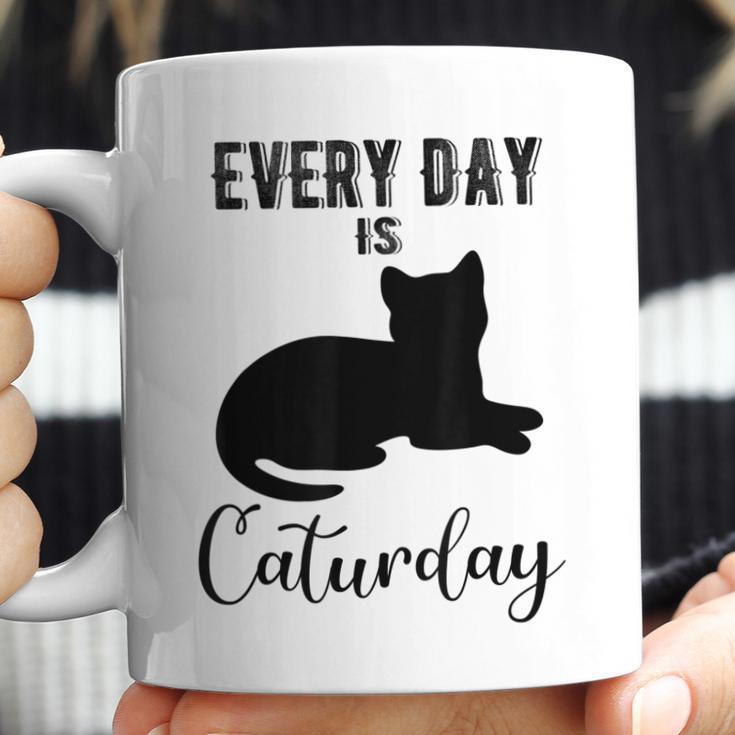 Everyday Is Caturday Funny Black Cat Lovers Gifts Coffee Mug