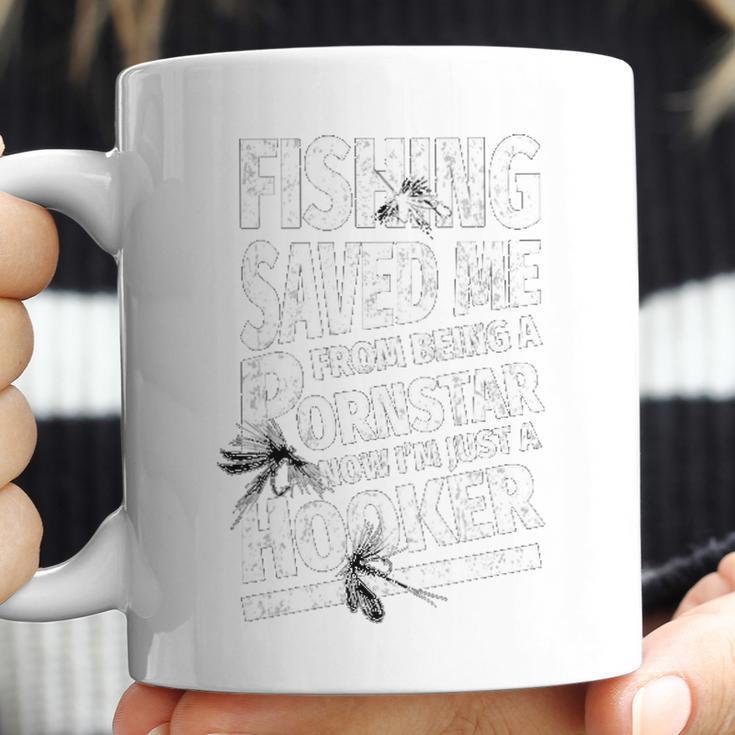 Fishing Save Me From Being A Pornstar Funny Fishing T- Coffee Mug