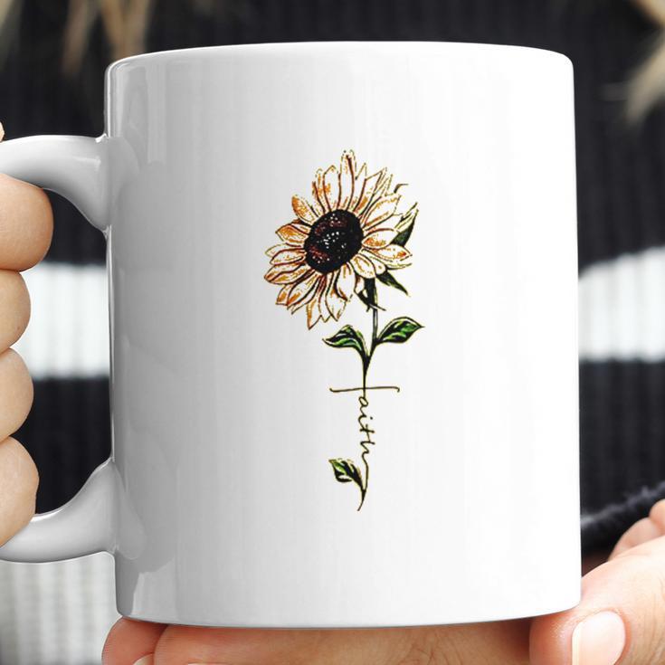 Foulian Sunflower Faith Cross Faith Christian Coffee Mug