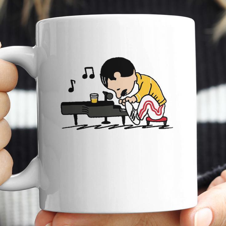 Freddie Mercury Peanuts Playing Piano And Dinking Wine Shirt Coffee Mug