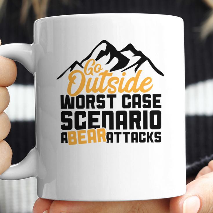 Funny Camping Go Outside Worst Case Bear Attacks Coffee Mug