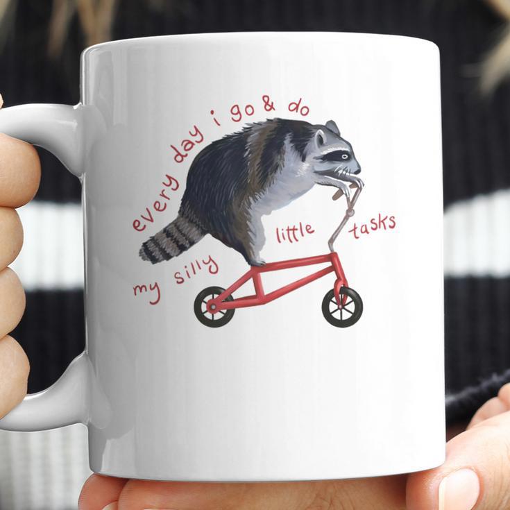 Funny Raccoon On Bike Do Silly Thing Coffee Mug