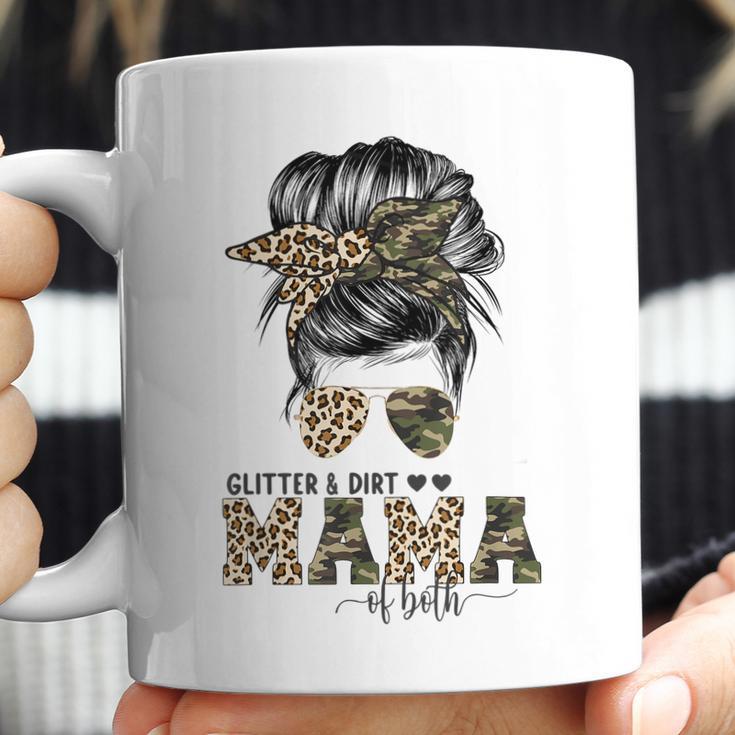 Glitter And Dirt Mama Of Both Leopard Camo Mothers Day Gift Coffee Mug