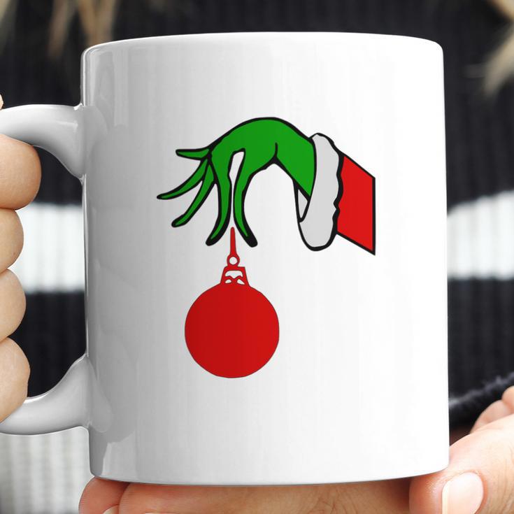 Grinch Arm Holding Ornament T-Shirt Coffee Mug