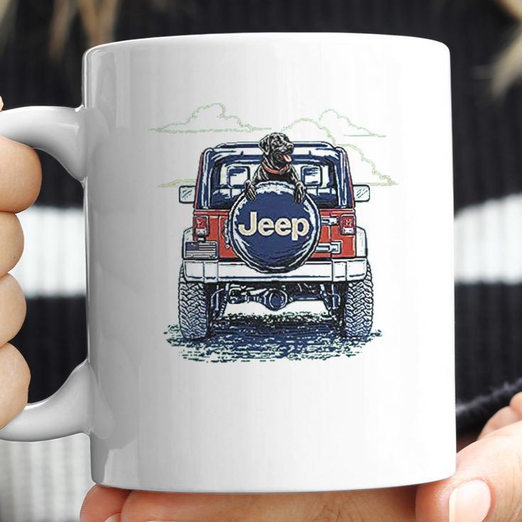 Jeep Copilot Blue Art With Dog Coffee Mug