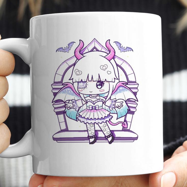 Kawaii Pastel Goth Cute Creepy Girl And Bats Coffee Mug