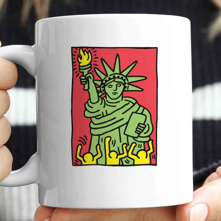 Keith Haring Funny Lady Liberty Coffee Mug