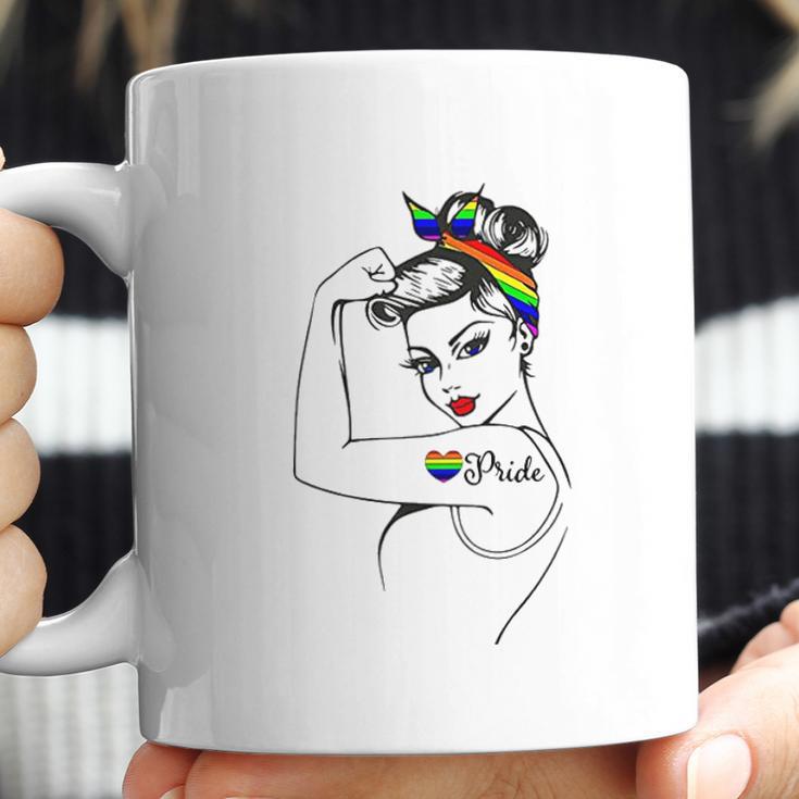 Lgbt Girl Power Pin Up Retro Art By Anne Cha Flag Gay Pride Coffee Mug