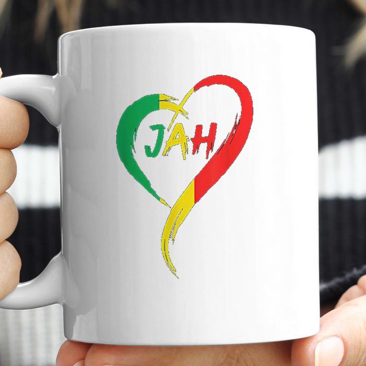 Love Jah Print Rasta Reggae Flag Heart Gift For Rastafarians Coffee Mug