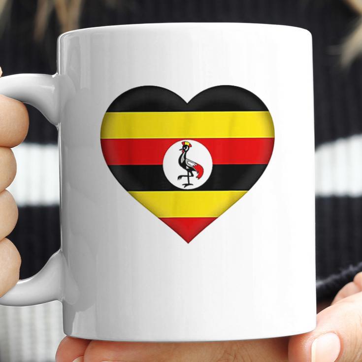 I Love Uganda Ugandan Flag Heart Coffee Mug