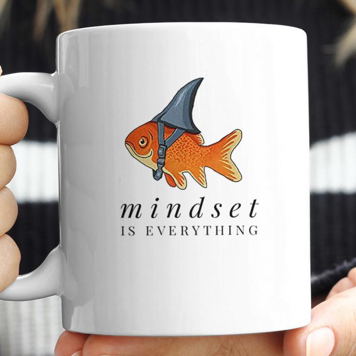 Mindset Motivational Quote Cute Goldfish Shark Coffee Mug