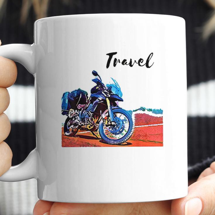 Motorcycle Travel Adventure Photo Art Triumph Moto Bike Coffee Mug