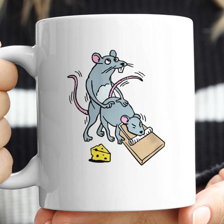 Mouse Screwing A Mouse In A Mousetrap Funny Joke T-Shirt Coffee Mug