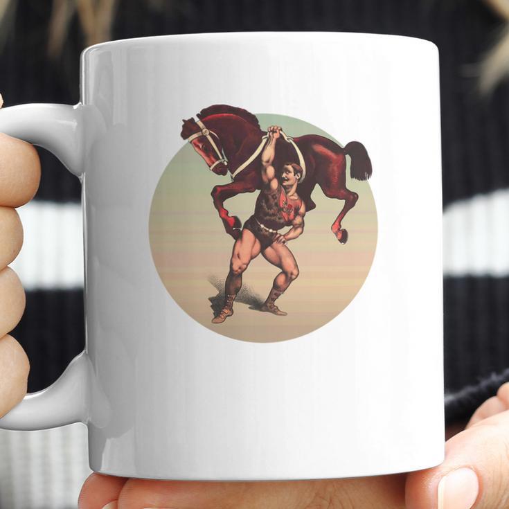 Muscle Man Lifting A Horse Kids Coffee Mug