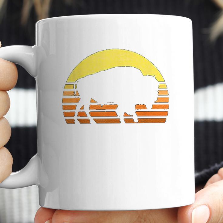 Native American Bison Buffalo Bull Western Indian Retro Sun Coffee Mug