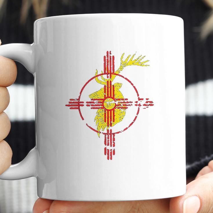 New Mexico State Flag Elk Hunting Zia Symbol Design Coffee Mug