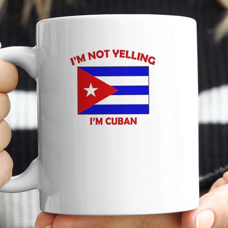 Im Not Yelling I Am Cuban Cuba Cubans Adjustable Trucker Hat Cap Coffee Mug