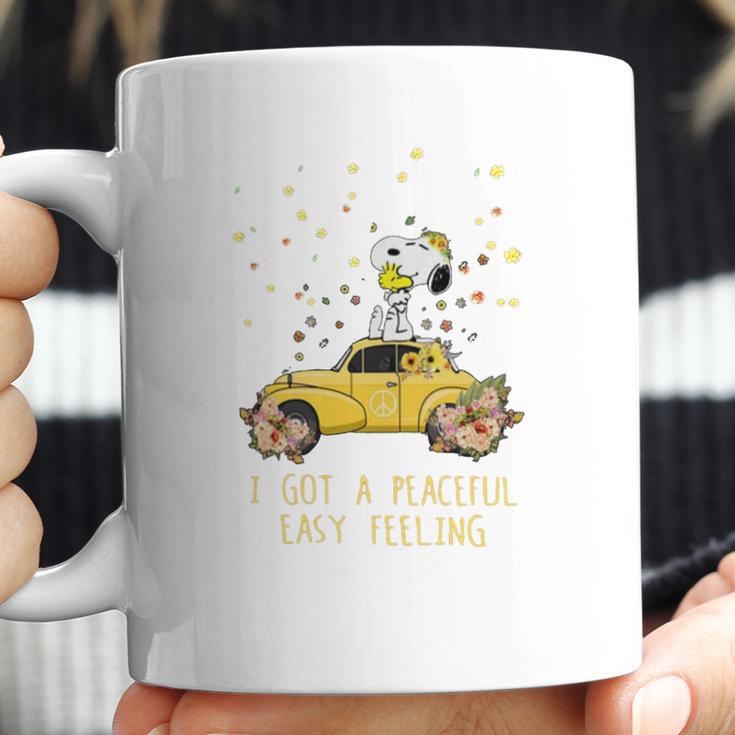 Peace Volkswagen Beetle Snoopy I Got A Peaceful Coffee Mug