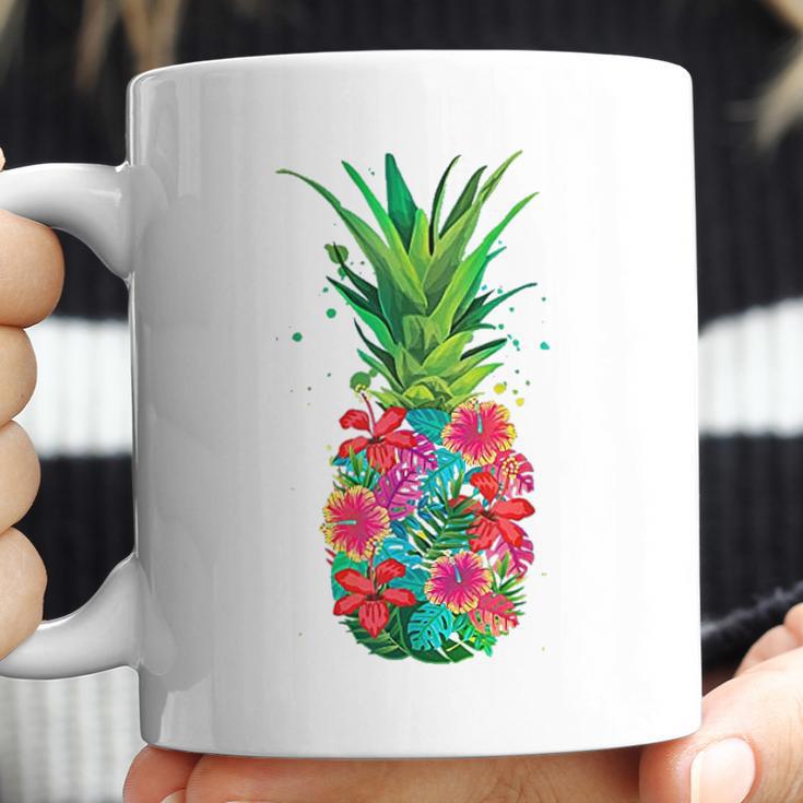 Pineapple Flowers Aloha Hawaii Vintage Hawaiian Coffee Mug