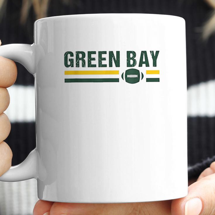 Retro Football Stripe Green Bay Football Wisconsin Green Bay Coffee Mug