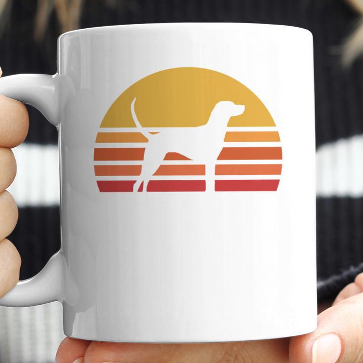 Retro Sun Redbone Coonhound Dog Silhouette Coffee Mug