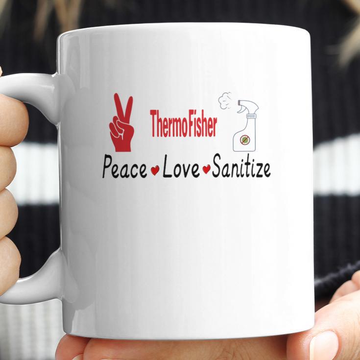 Thermofisher Peace Love Sanitize Coronavirus Shirtsh Coffee Mug